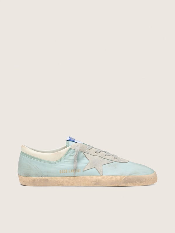 Golden Goose - Men&rsquo;s Super-Star in light green nylon with light gray suede star in 