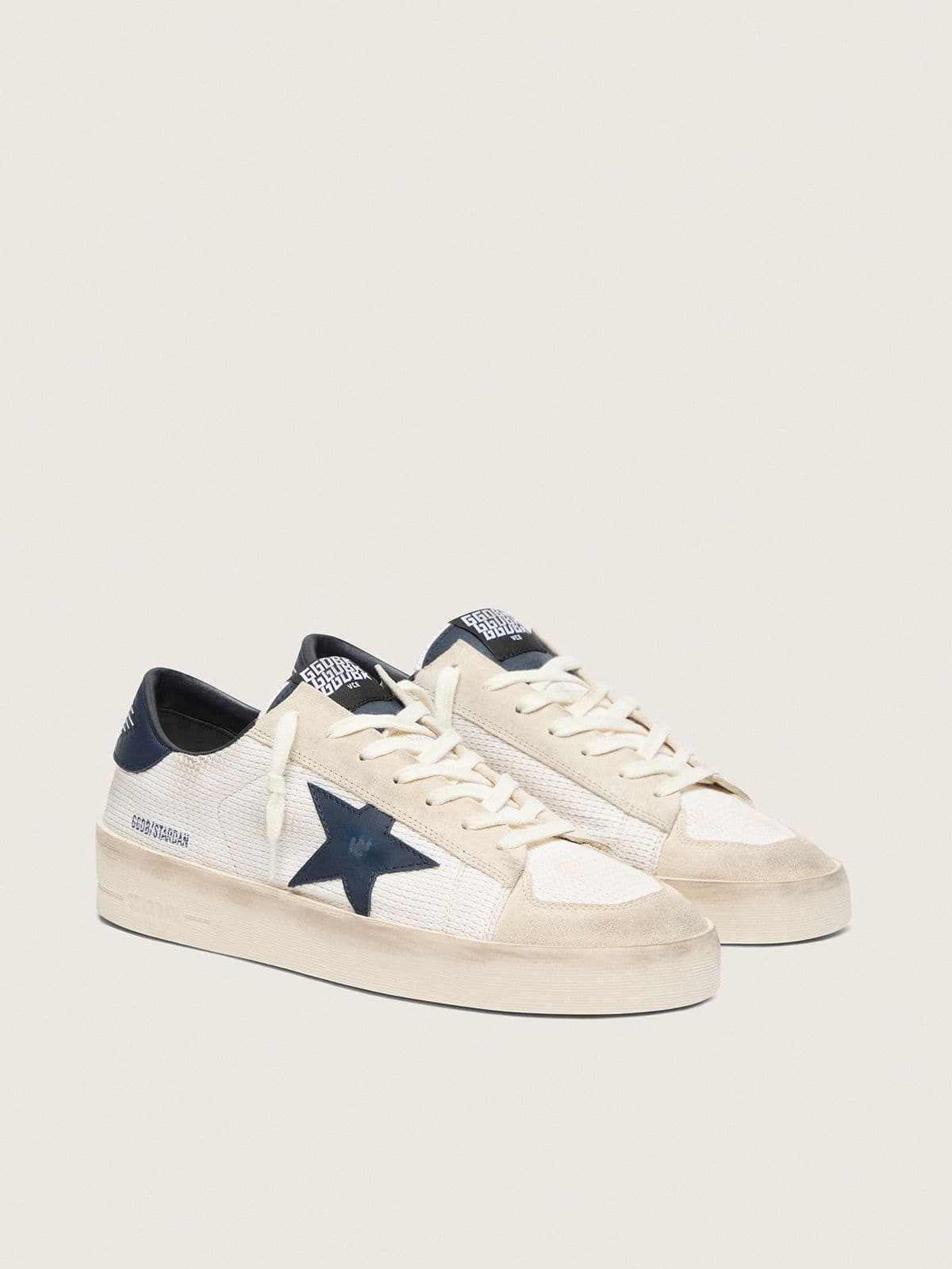 Stardan uomo in suede beige con stella blu