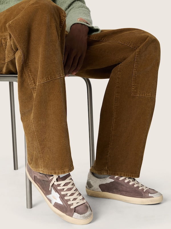 Super-Star LTD Herren aus lavendelfarbenem Rauleder mit silberfarbenem Stern