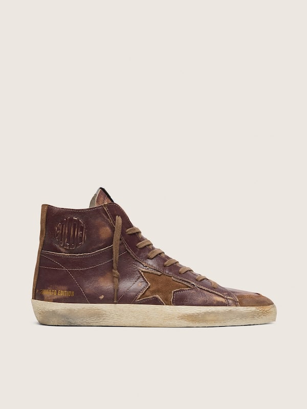 Golden Goose - Francy LTD Herren aus dunkelbraunem Leder mit beigefarbenem Stern in 
