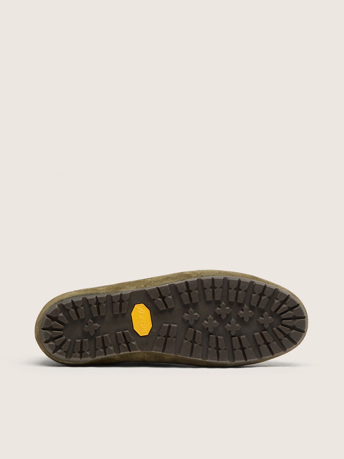 Golden Goose - Men&rsquo;s Super-Star in olive suede with matching star and shearling lining in 