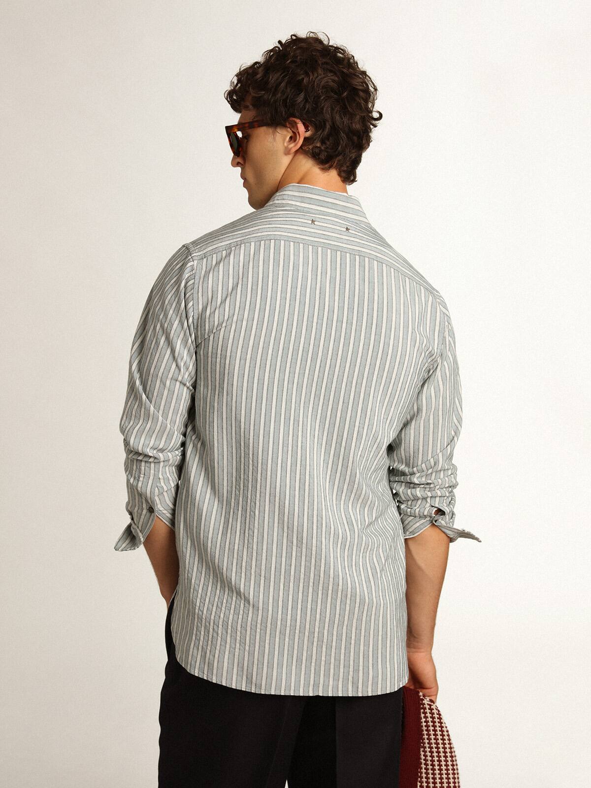 Golden Goose - Men's shirt in viscose with stripes in 