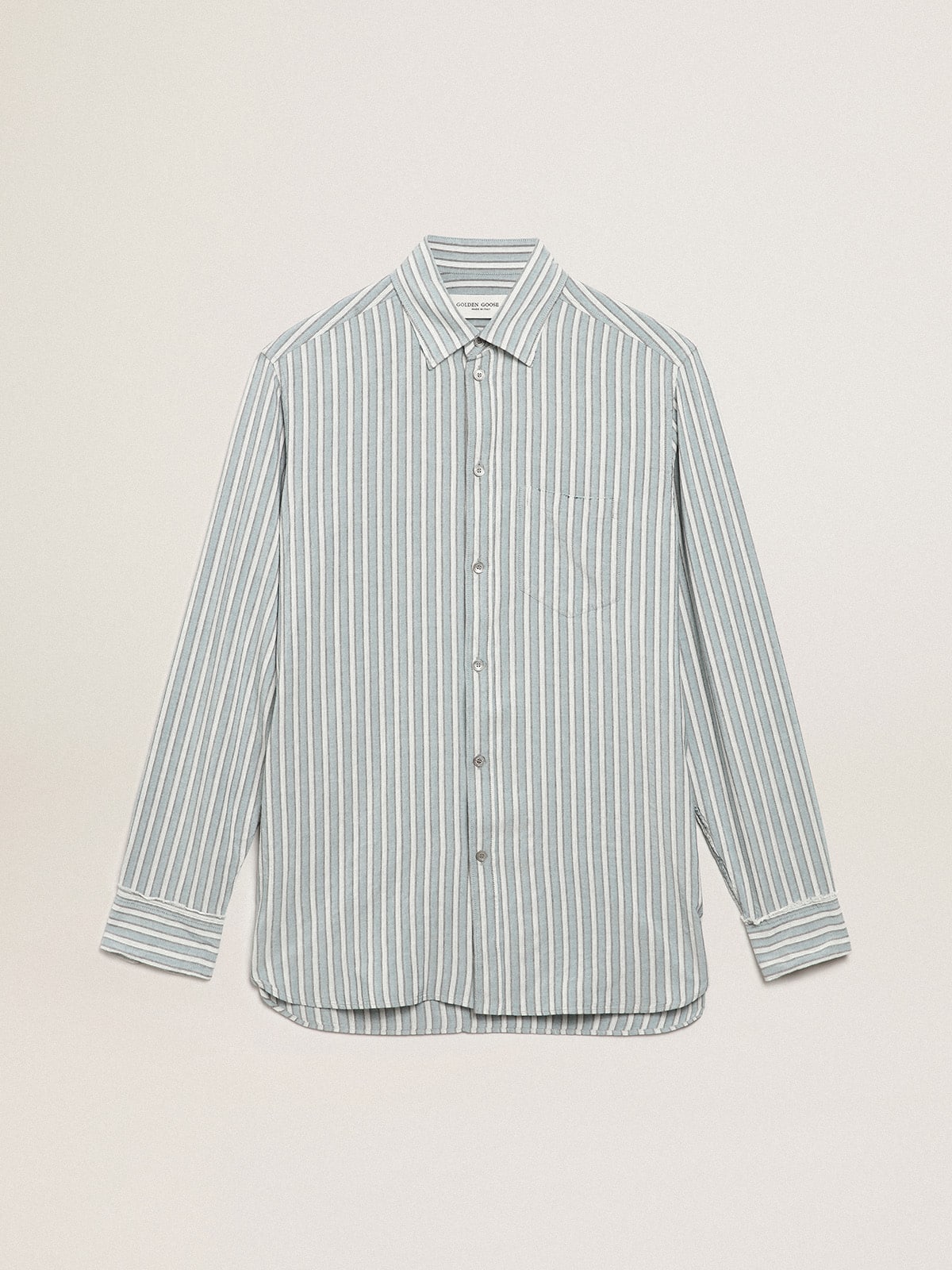 Golden Goose - Men's shirt in viscose with stripes in 