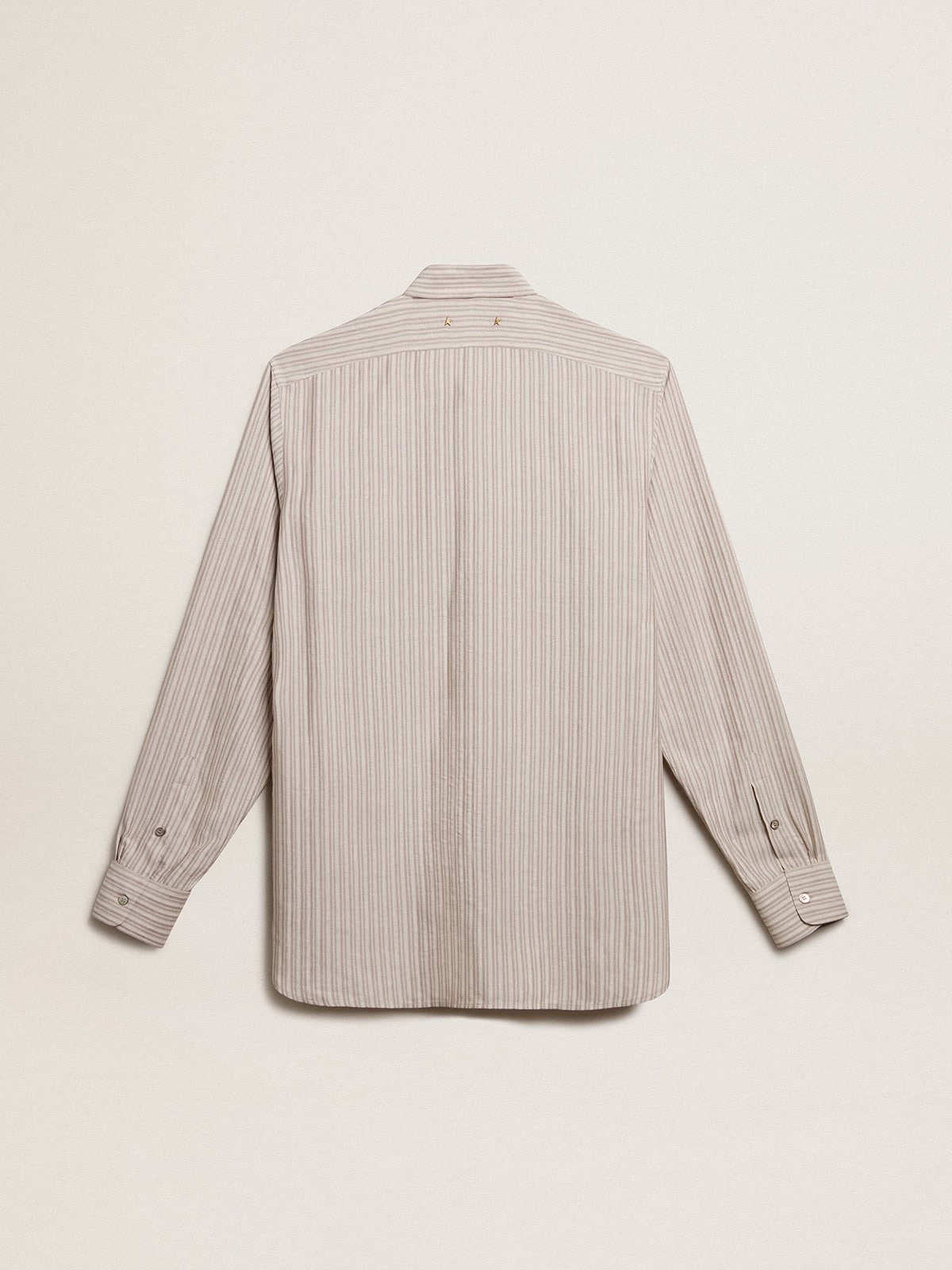 Golden Goose - Men's viscose-blend linen shirt with striped pattern in 