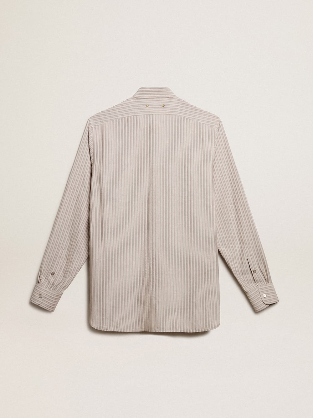 Golden Goose - Camicia da uomo in lino misto viscosa con motivo a righe in 