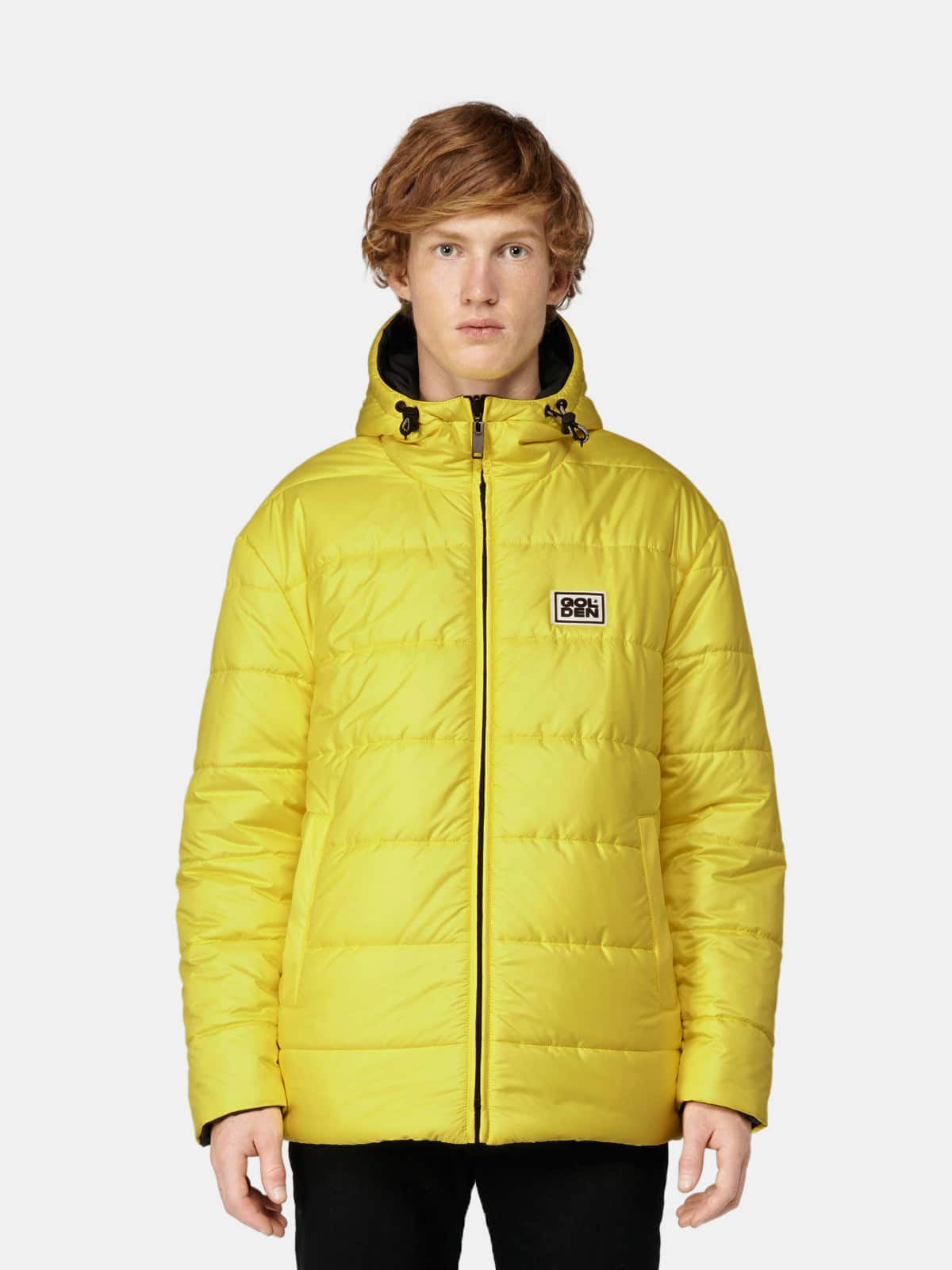 Golden Goose - Aris yellow and black reversible down jacket in 