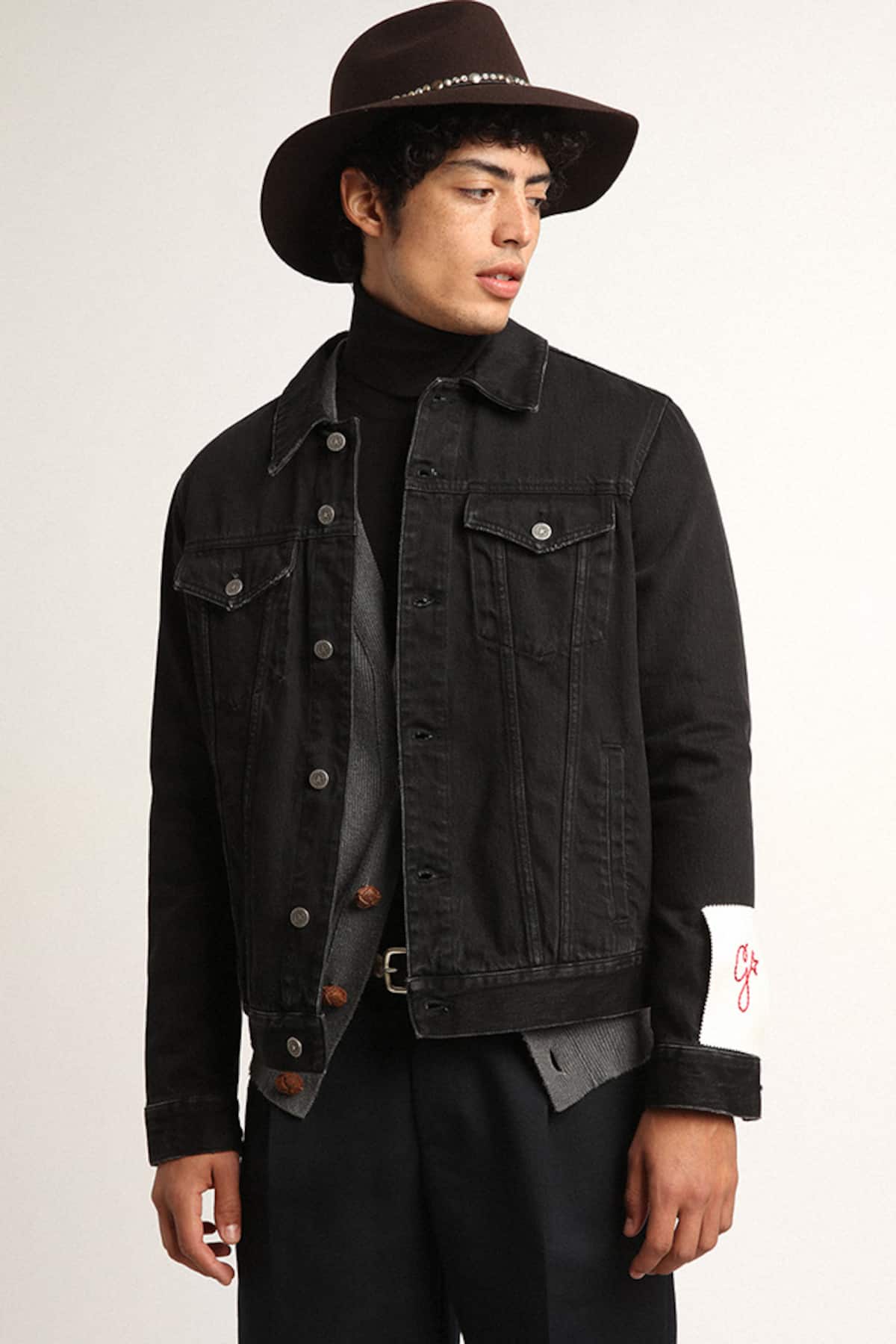 Golden Goose - Schwarze Herrenjacke aus One-Wash-Denim in 