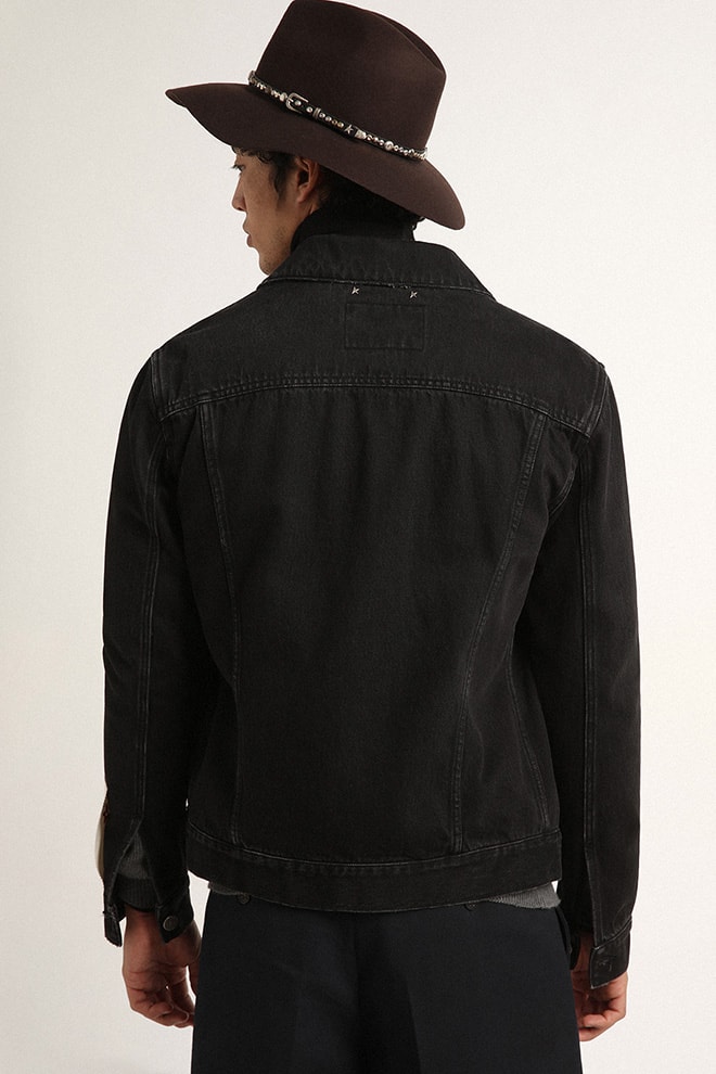 Golden Goose - Schwarze Herrenjacke aus One-Wash-Denim in 