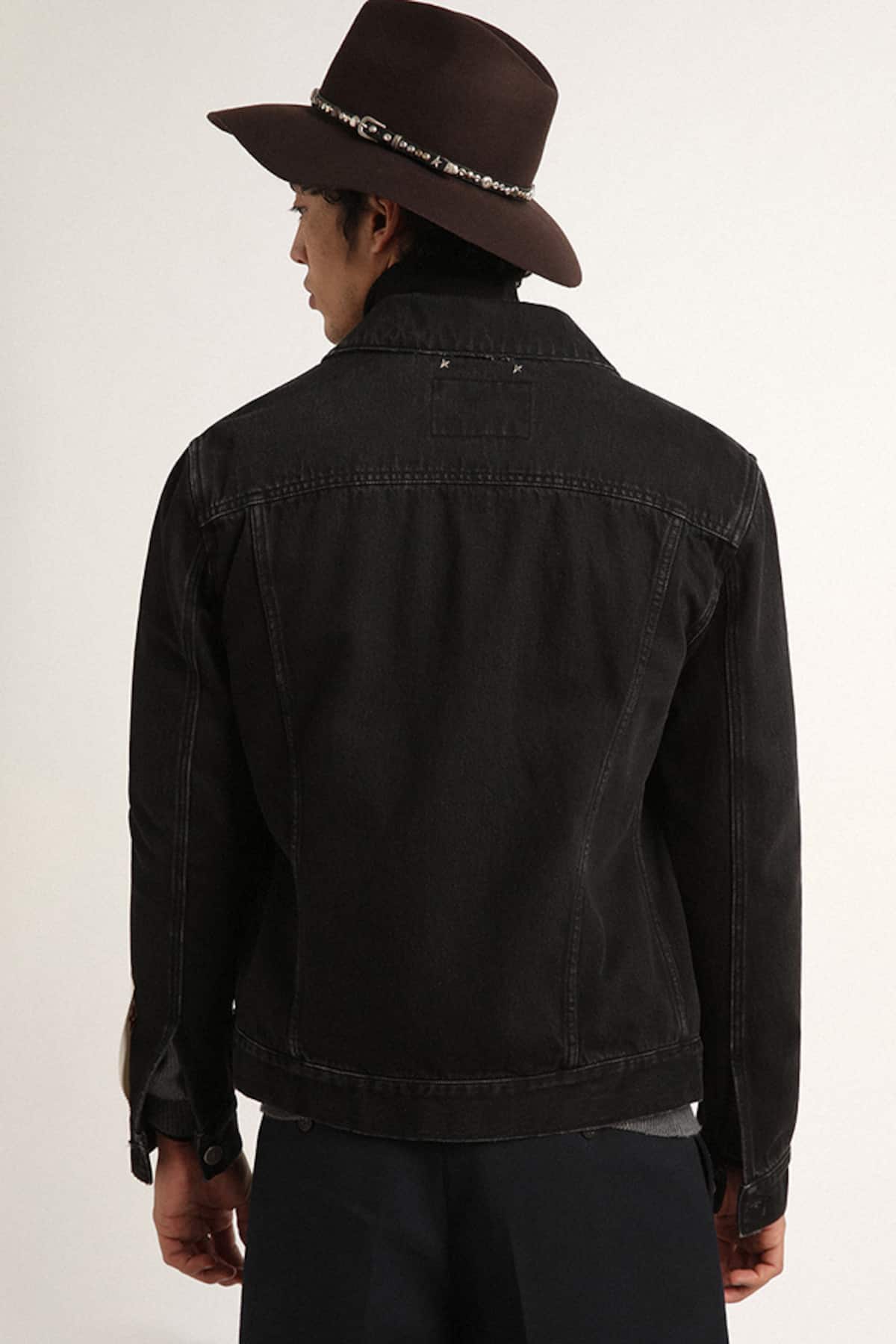 Golden Goose - Schwarze Herrenjacke aus One-Wash-Denim in 