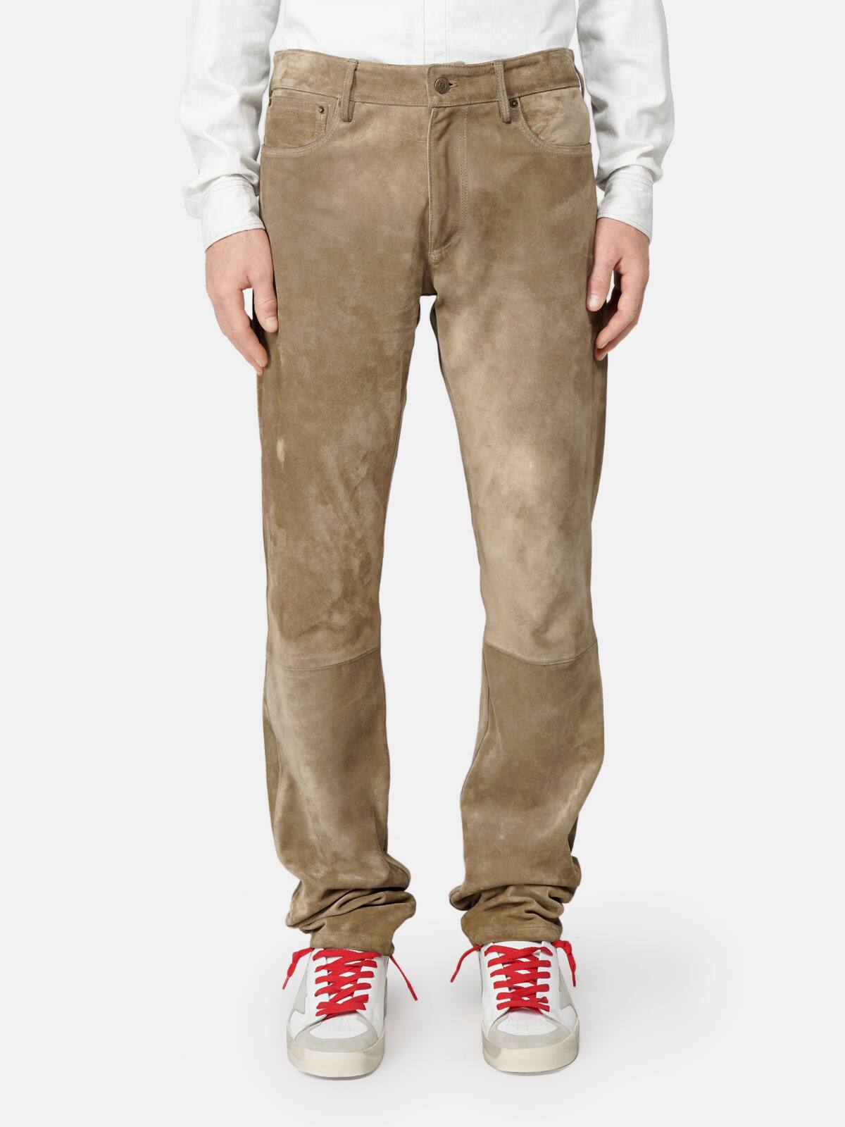 Golden Goose - Asher trousers in suede leather in 