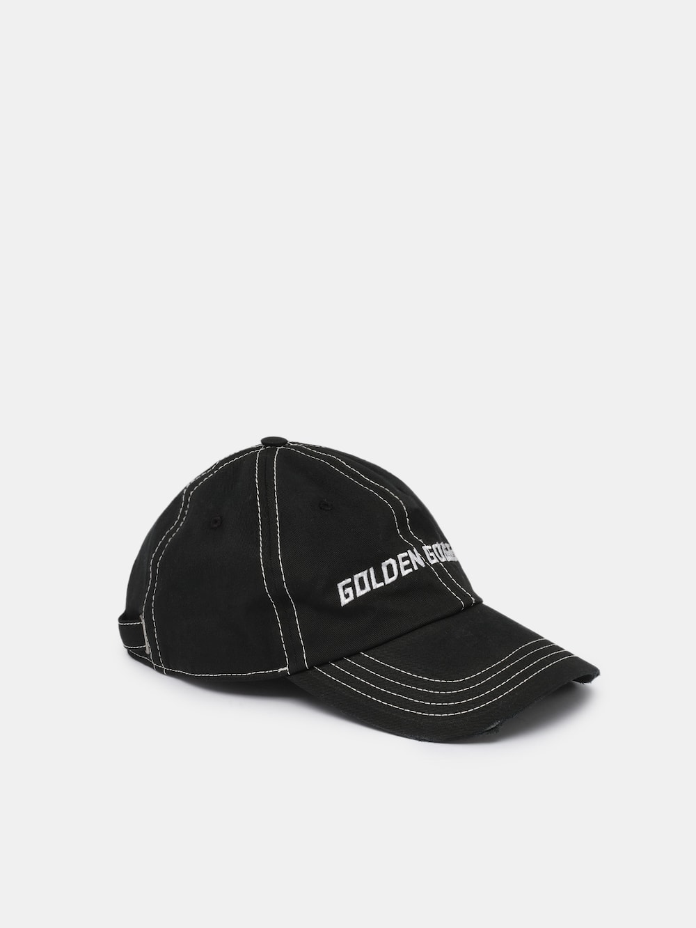 Golden Goose - Aden 컨트라스팅 로고 블랙 베이스볼 캡 in 