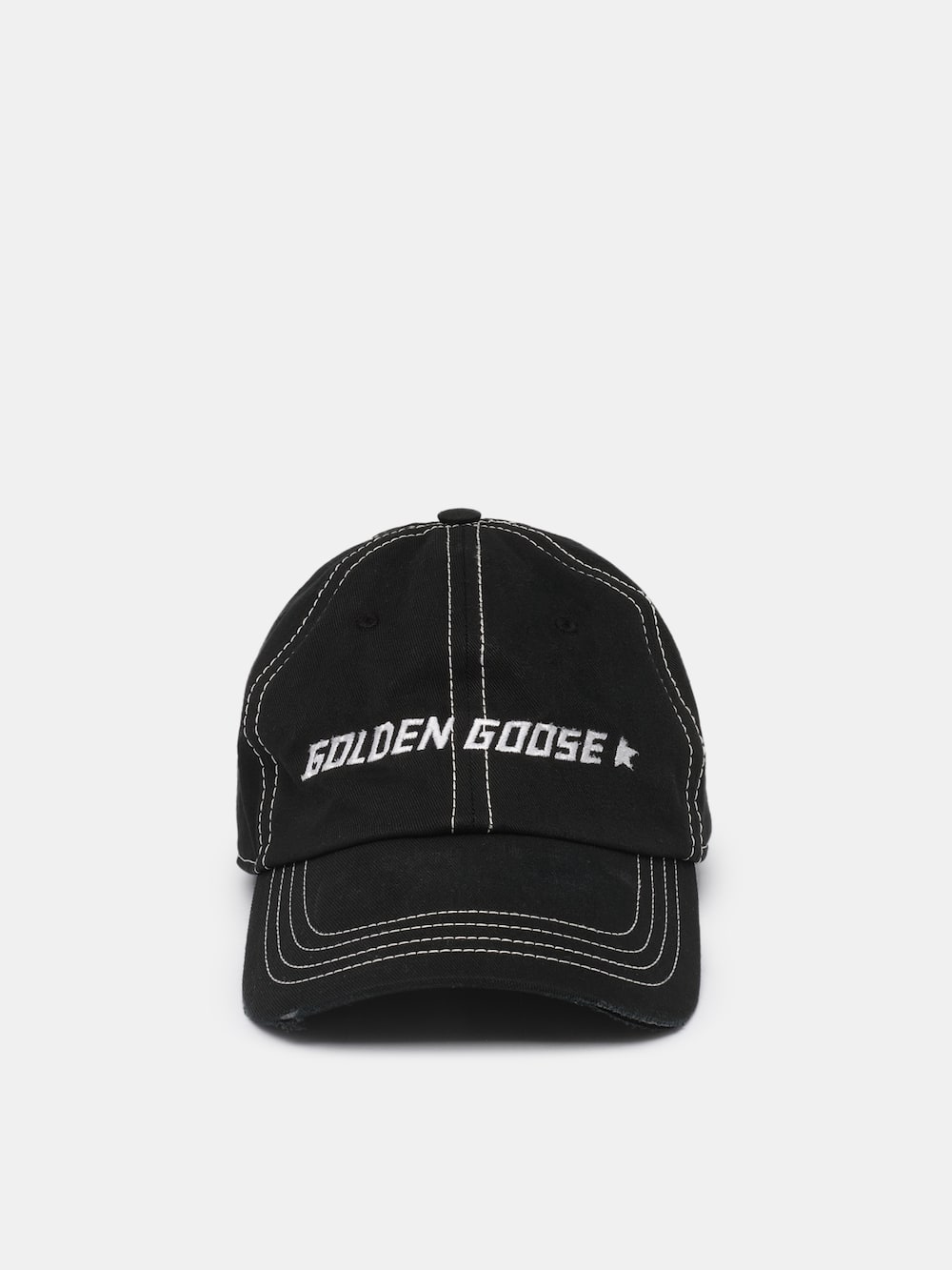Golden Goose - Aden 컨트라스팅 로고 블랙 베이스볼 캡 in 