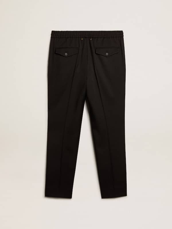 Golden Goose - Men&rsquo;s black wool gabardine pants in 