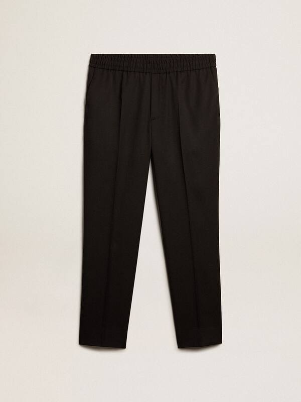 Golden Goose - Men&rsquo;s black wool gabardine pants in 