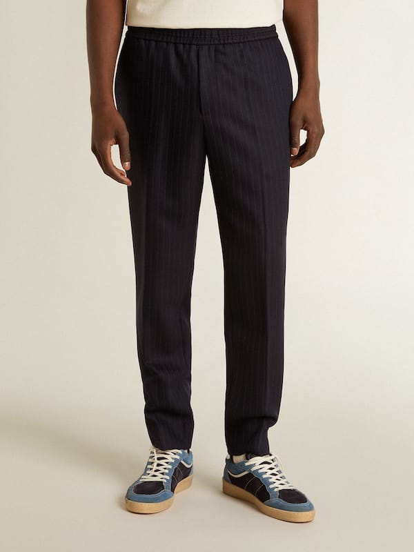 Golden Goose - Men's wool pants with vertical thin stripes in 