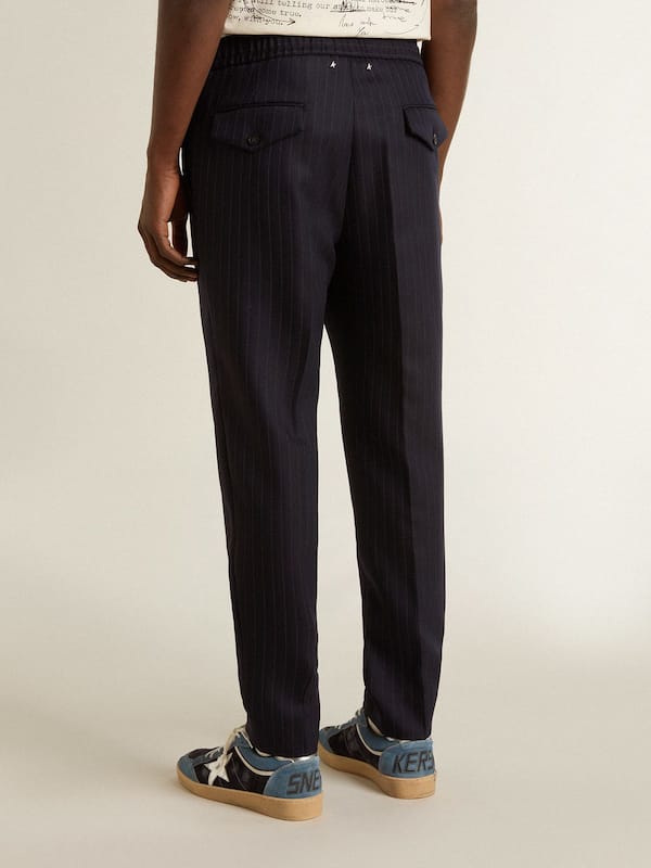 Golden Goose - Men's wool pants with vertical thin stripes in 