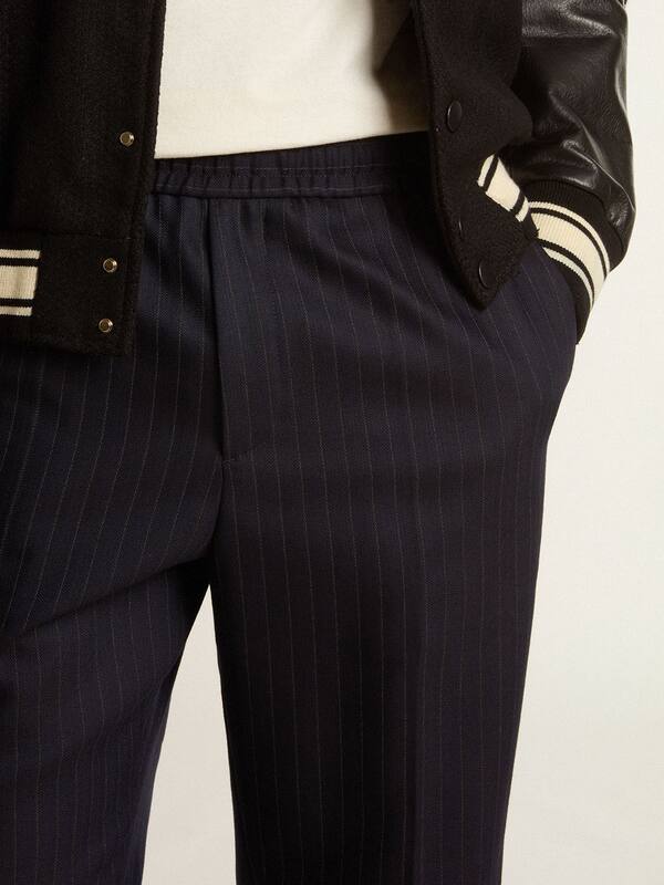 Golden Goose - Men's wool pants with vertical thin stripes in 