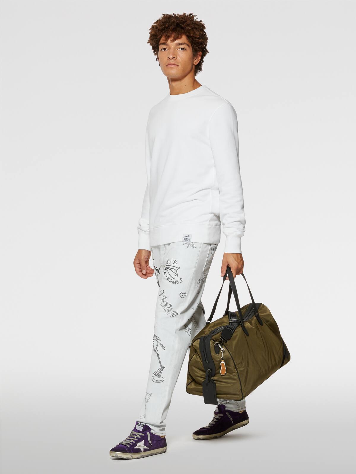 Golden Goose -  Jeans Happy aus Bleached-Denim mit Kontrastverzierungen in 