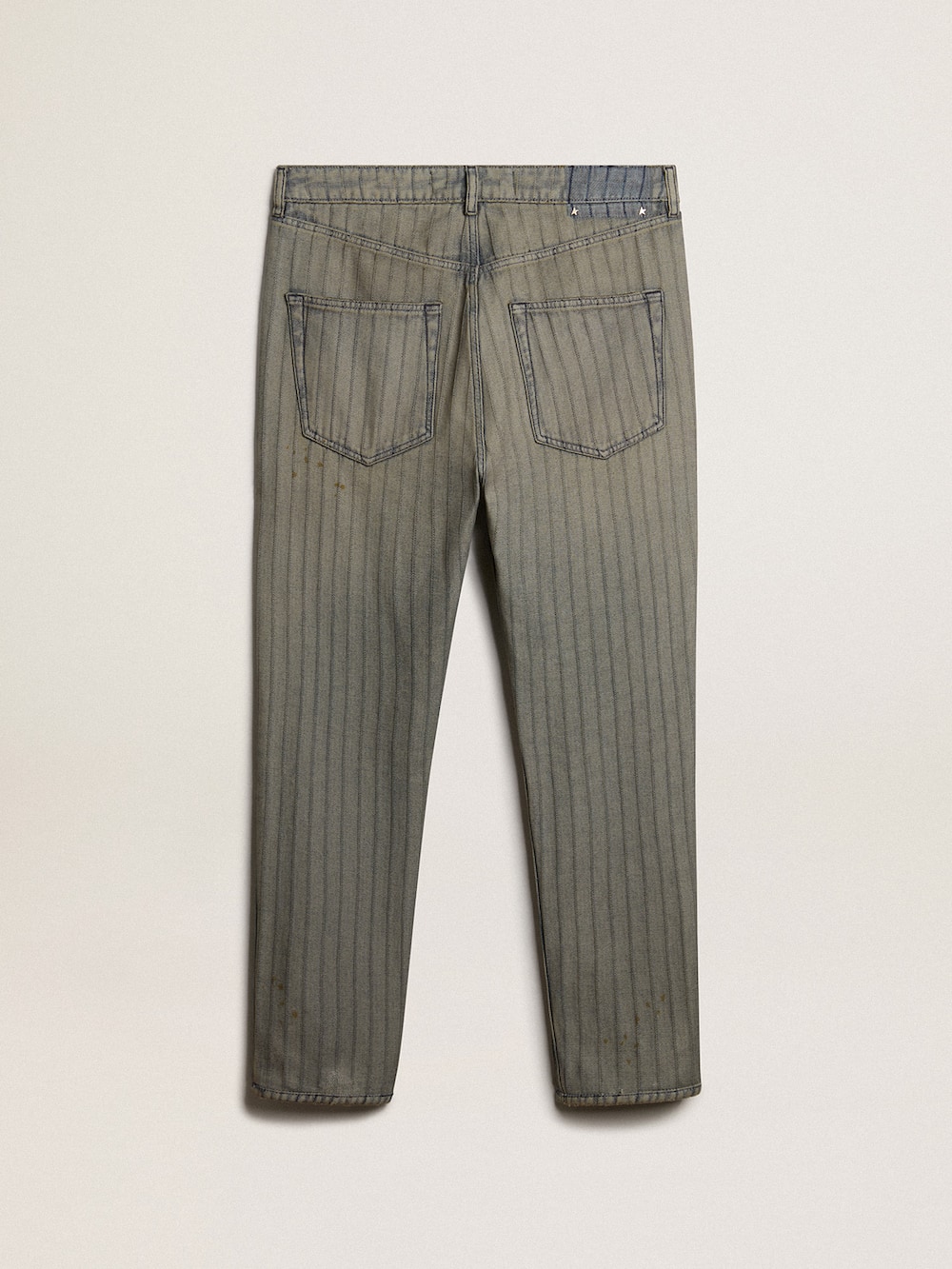 Golden Goose - Men's gray pants in striped denim in 