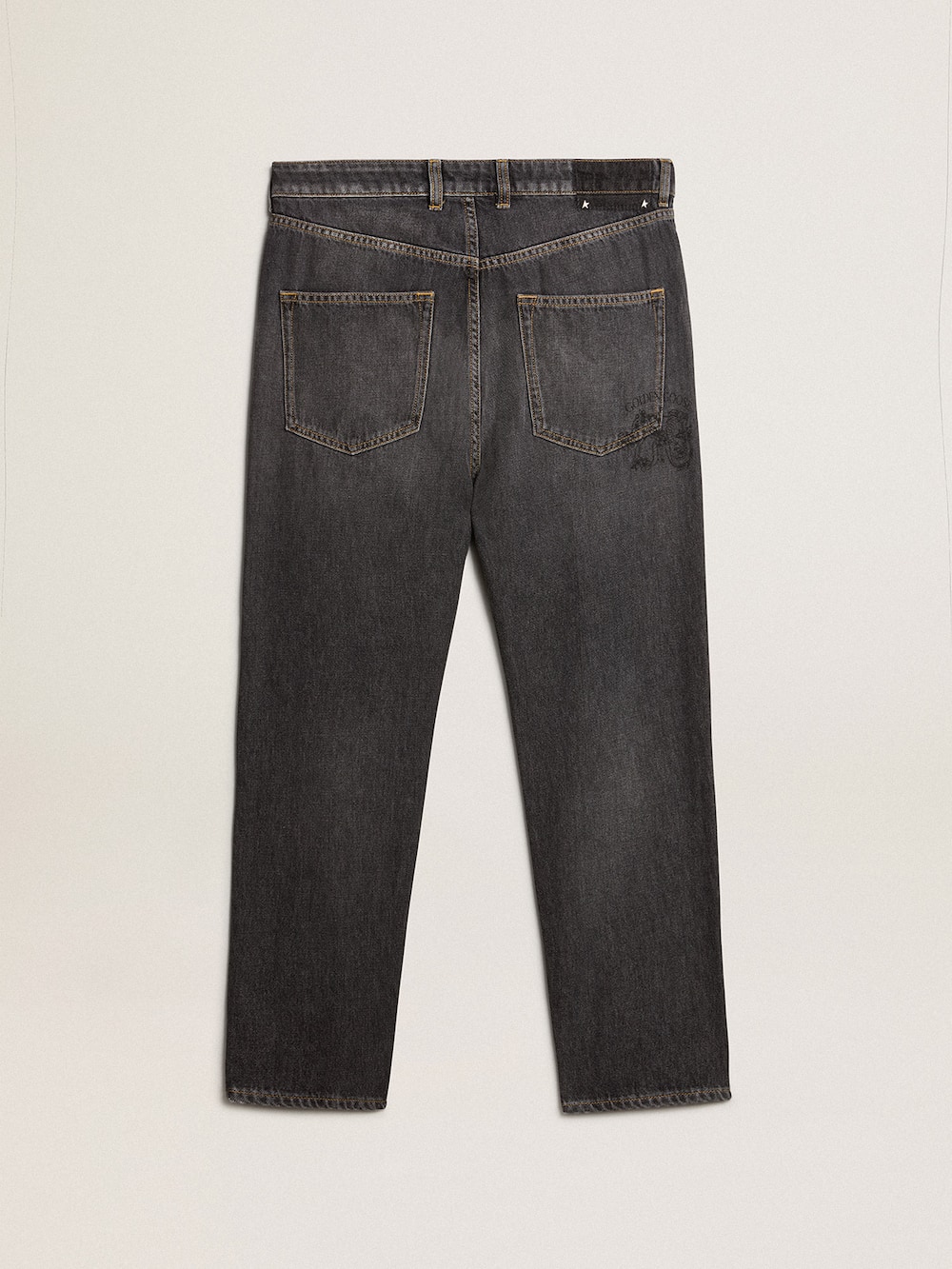 Golden Goose - Calça jeans preta masculina com bolso impresso in 