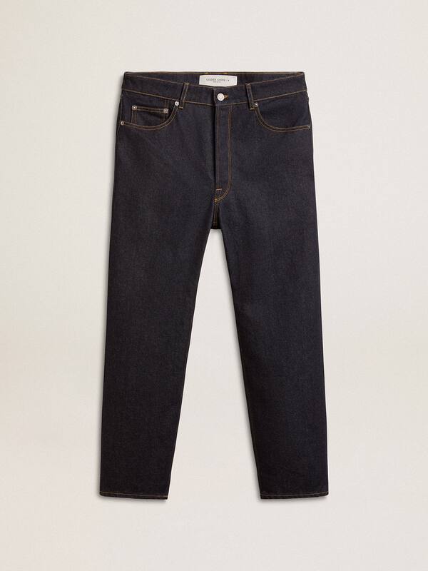 Golden Goose - Men’s dark blue jeans in one-wash denim in 