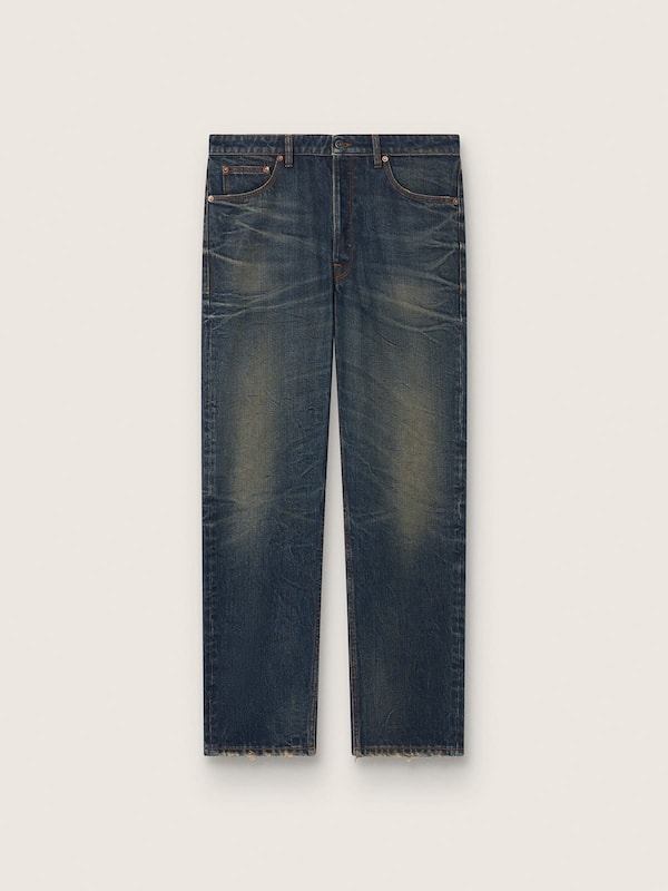 Golden Goose Men's pants in washed-effect denim Jeans & Pants blue man
