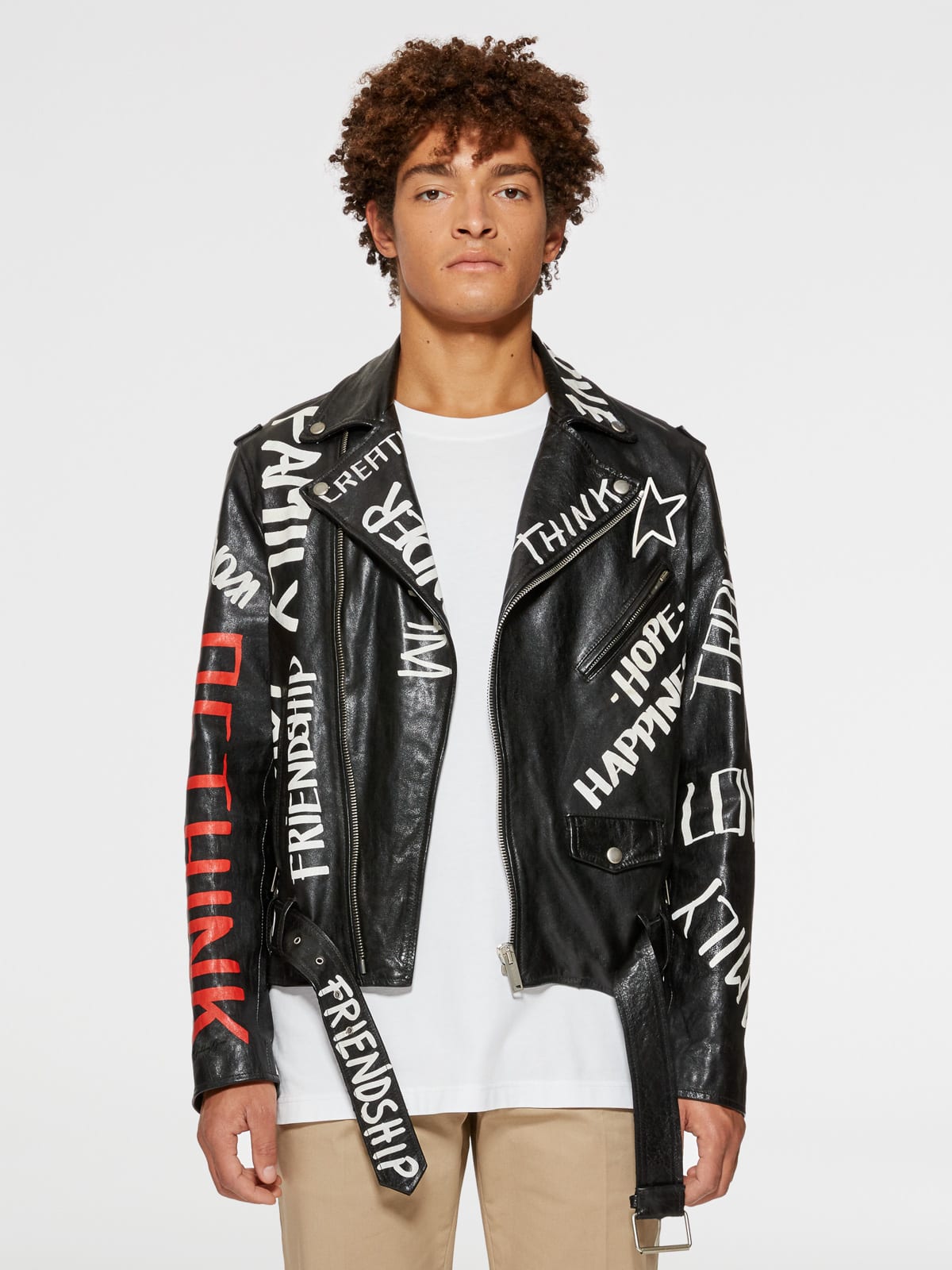 Golden Goose - Golden biker jacket with Golden Statement lettering in 