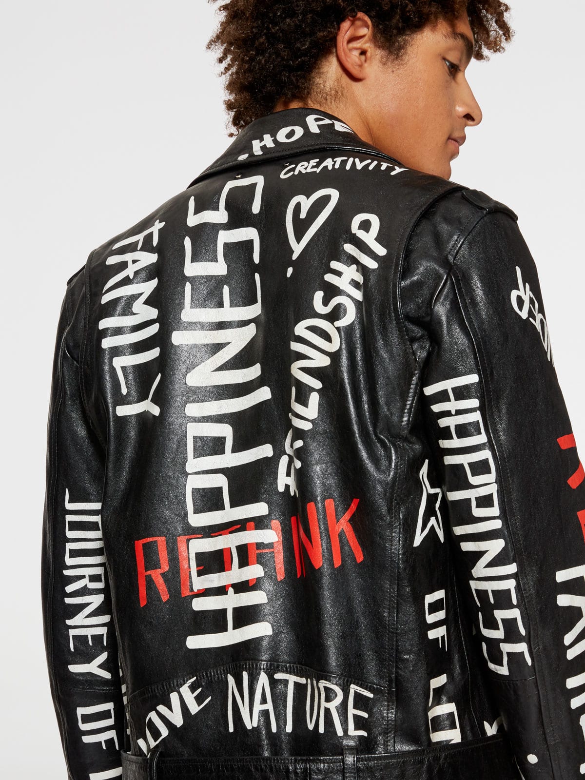 Golden Goose - Golden biker jacket with Golden Statement lettering in 