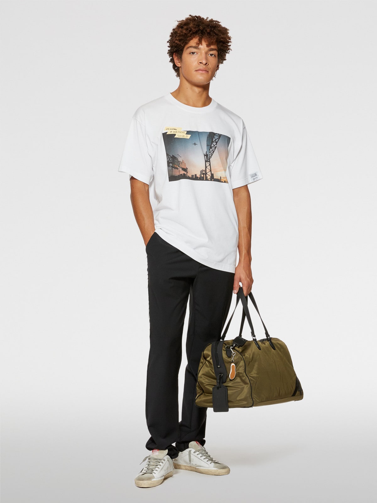 Golden Goose - Dream Maker Collection Artù T-shirt with sunset print and adhesive tape in 