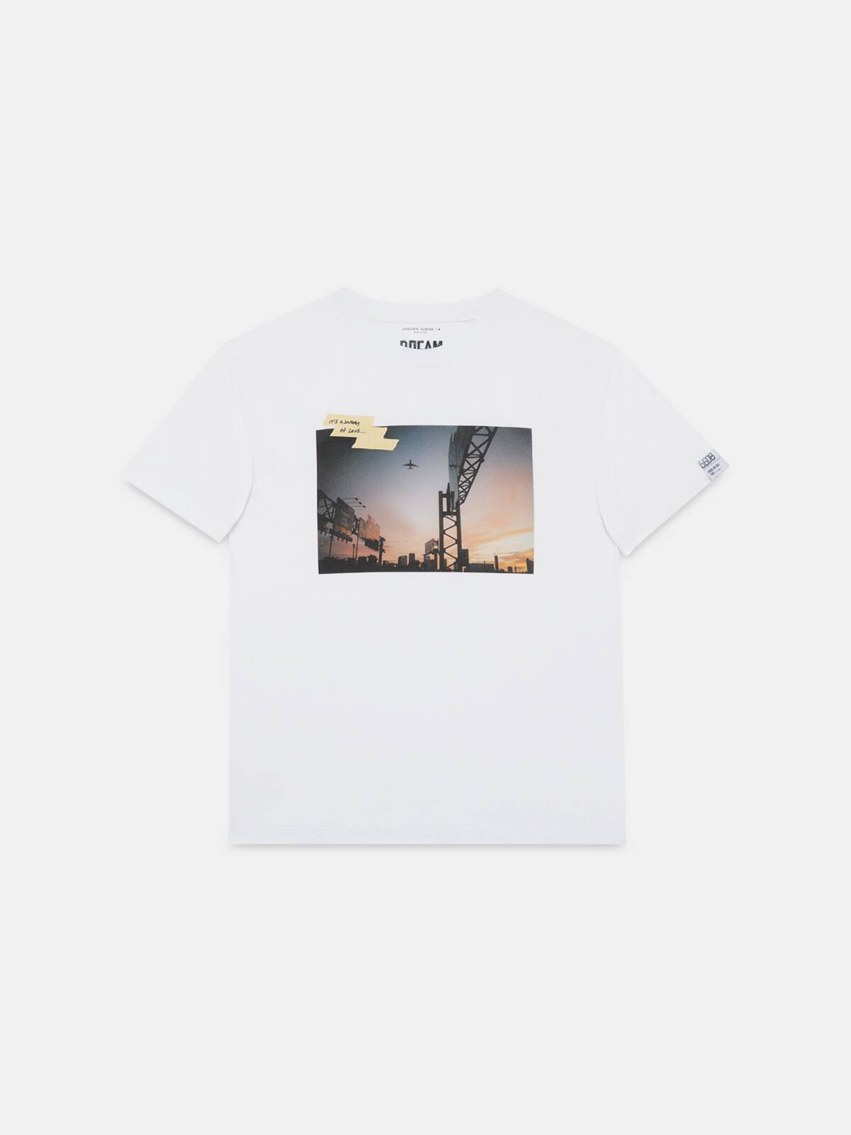 Golden Goose - Dream Maker Collection Artù T-shirt with sunset print and adhesive tape in 