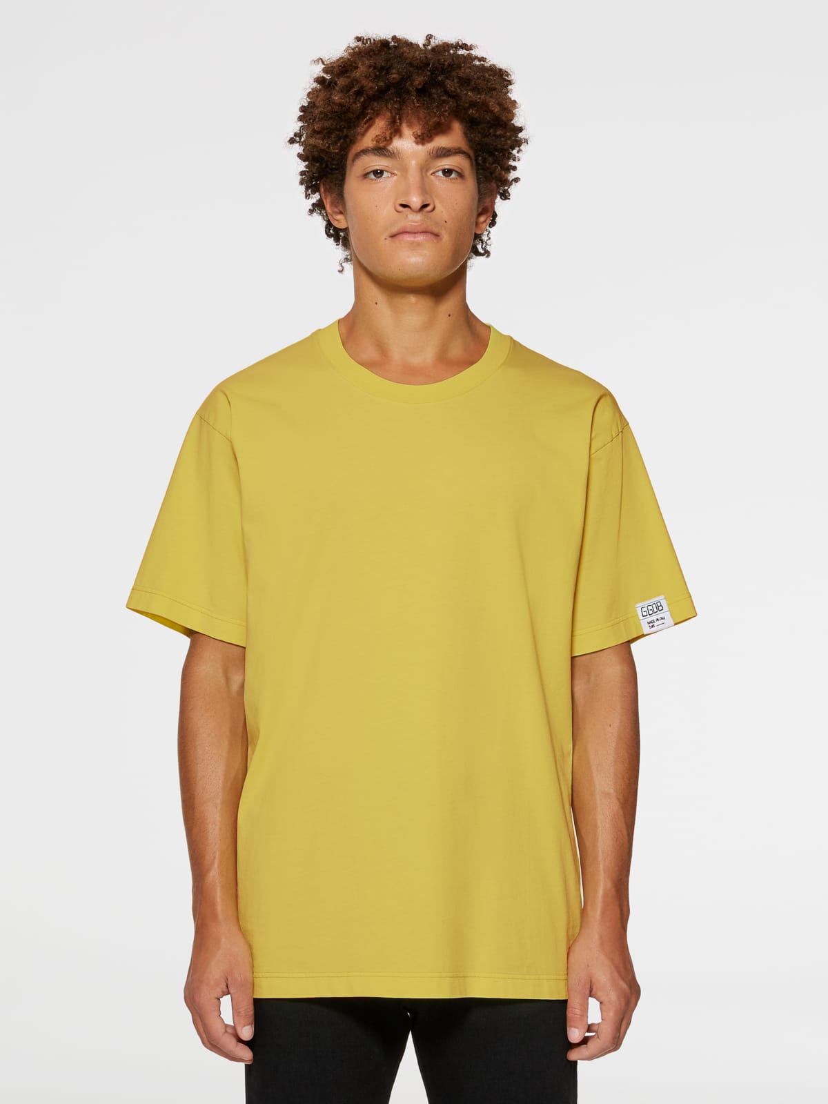 Golden Goose - Lime-colored Artù T-shirt with contrasting black lettering on the back in 