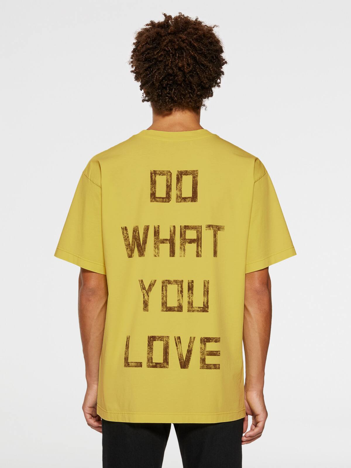 Golden Goose - Lime-colored Artù T-shirt with contrasting black lettering on the back in 