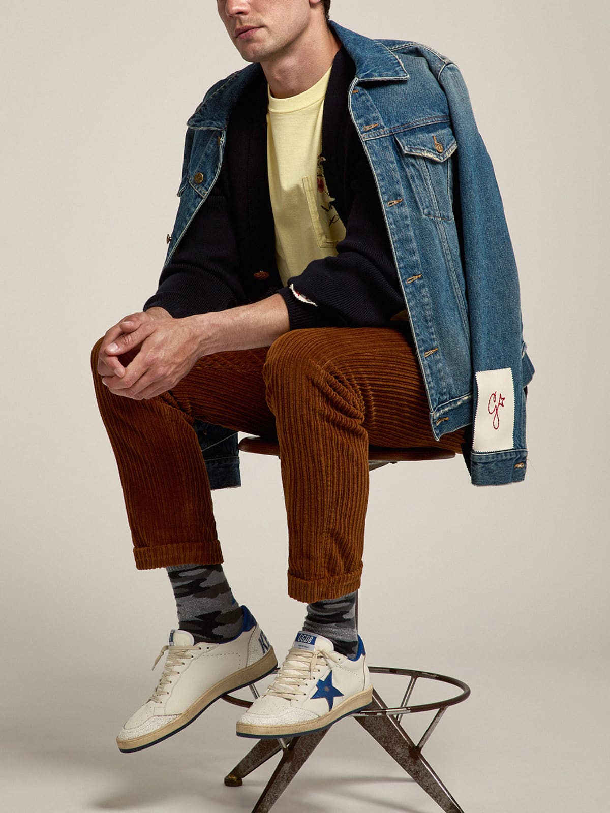 Golden Goose - Terracotta-colored corduroy chinos in 