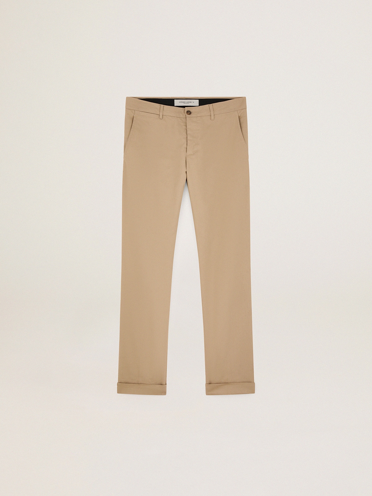 Golden Goose - Men's beige cotton chino pants in 