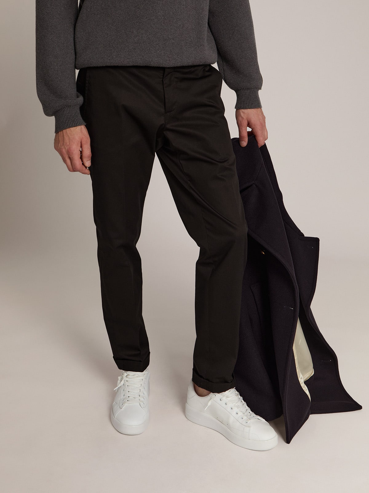 Golden Goose - Men's black cotton chino pants in 