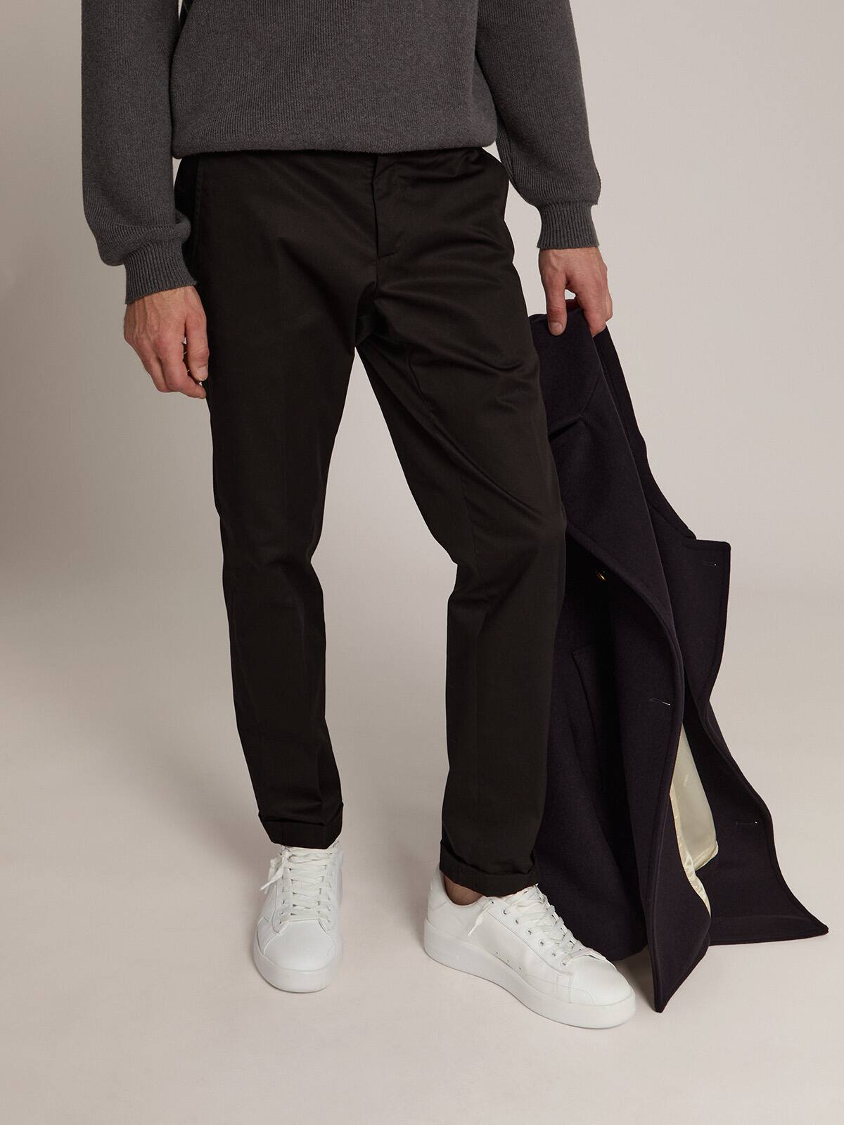 Golden Goose - Men's black cotton chino pants in 