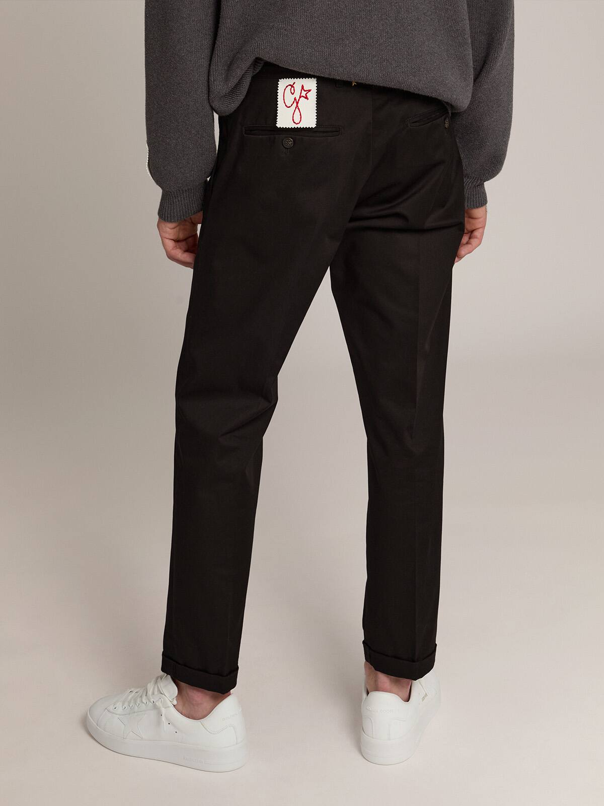 Golden Goose - Men's black cotton chino pants in 