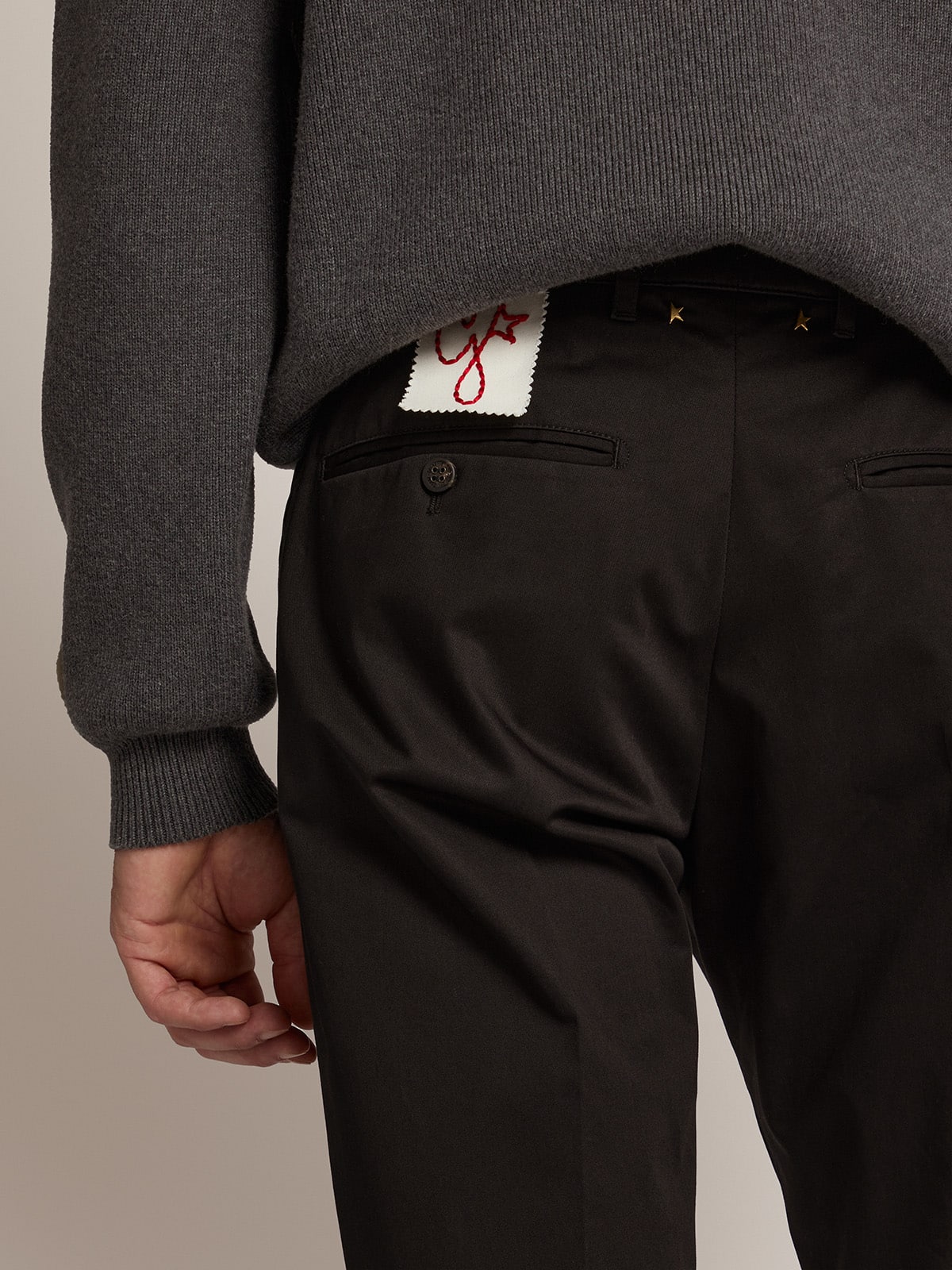 Golden Goose - Men's black cotton chino pants in 