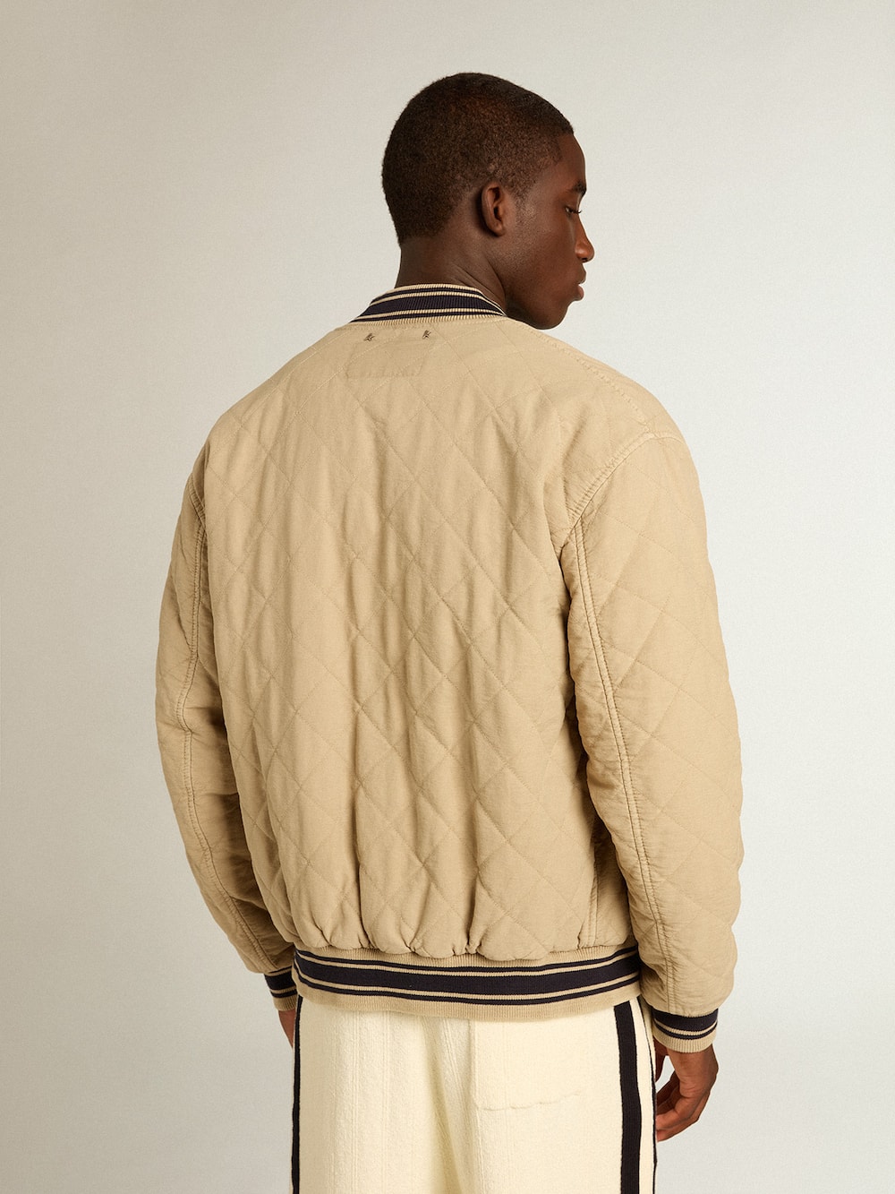 Golden Goose - Khaki-colored quilted cotton bomber jacket in 