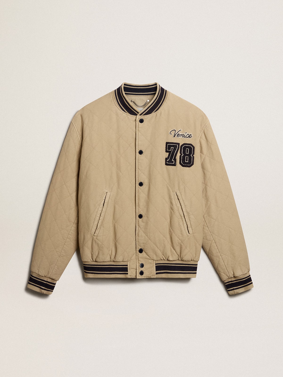 Golden Goose - Khaki-colored quilted cotton bomber jacket in 