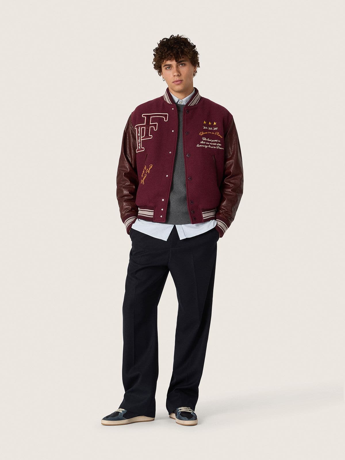 Golden Goose - Golden Goose | FiveFourFive Cazadora bomber de hombre oversize burdeos in 