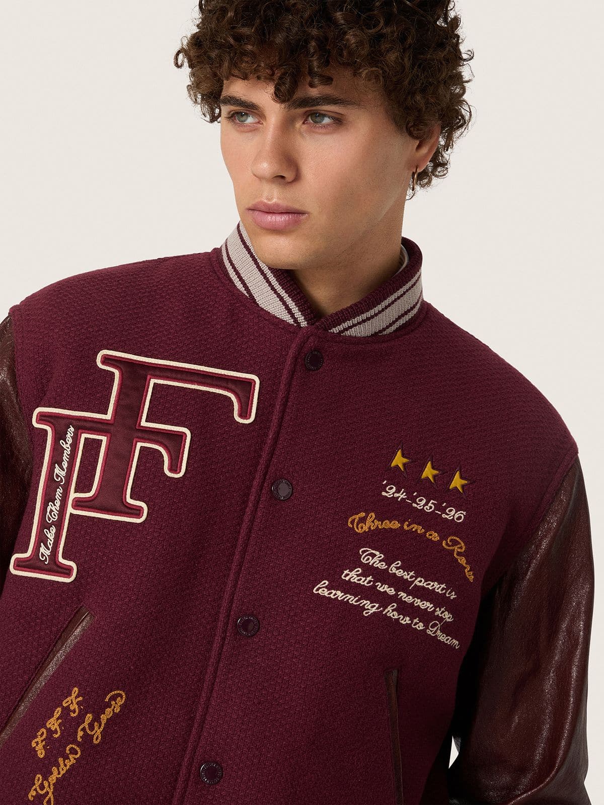 Golden Goose Golden Goose | FiveFourFive Cazadora bomber de hombre oversize burdeos Abrigos & Chaquetas burgundy man