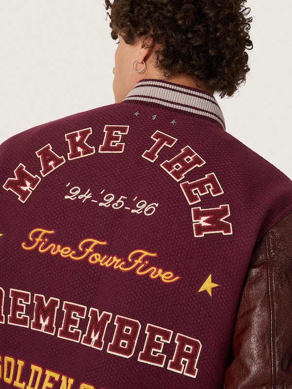 Golden Goose Golden Goose | FiveFourFive Men's oversize burgundy bomber jacket Coats & Jackets burgundy man