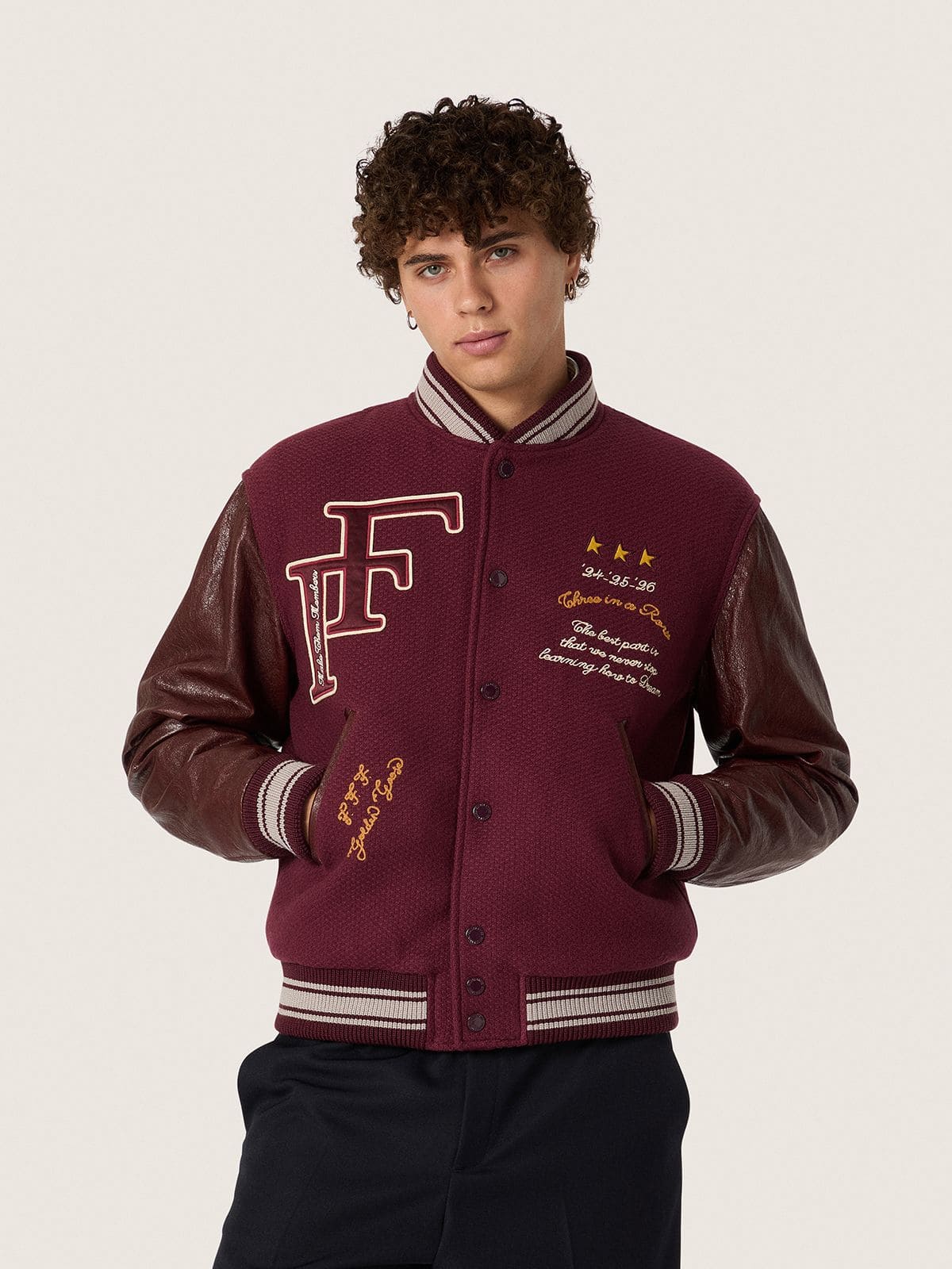 Golden Goose Golden Goose | FiveFourFive Cazadora bomber de hombre oversize burdeos Abrigos & Chaquetas burgundy man