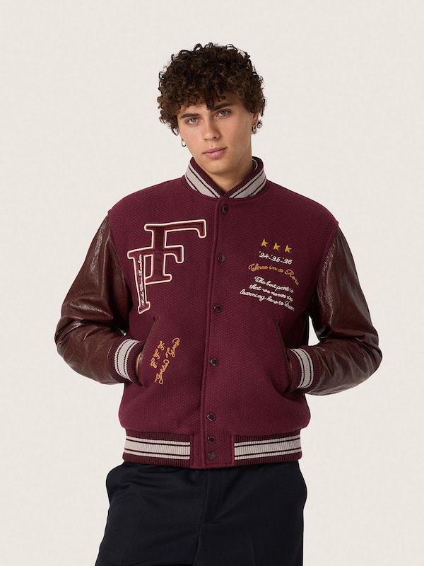 Golden Goose Golden Goose | FiveFourFive Men's oversize burgundy bomber jacket Coats & Jackets burgundy man