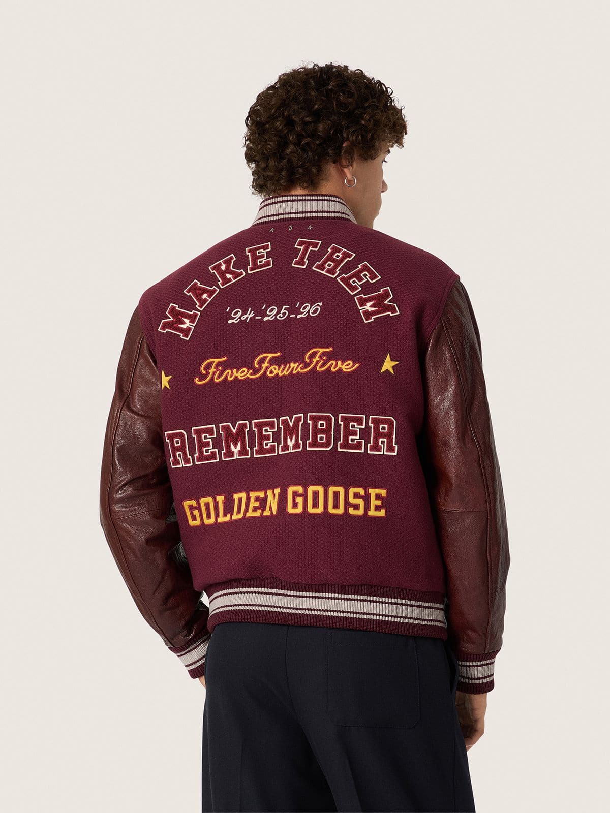 Golden Goose Golden Goose | FiveFourFive Cazadora bomber de hombre oversize burdeos Abrigos & Chaquetas burgundy man