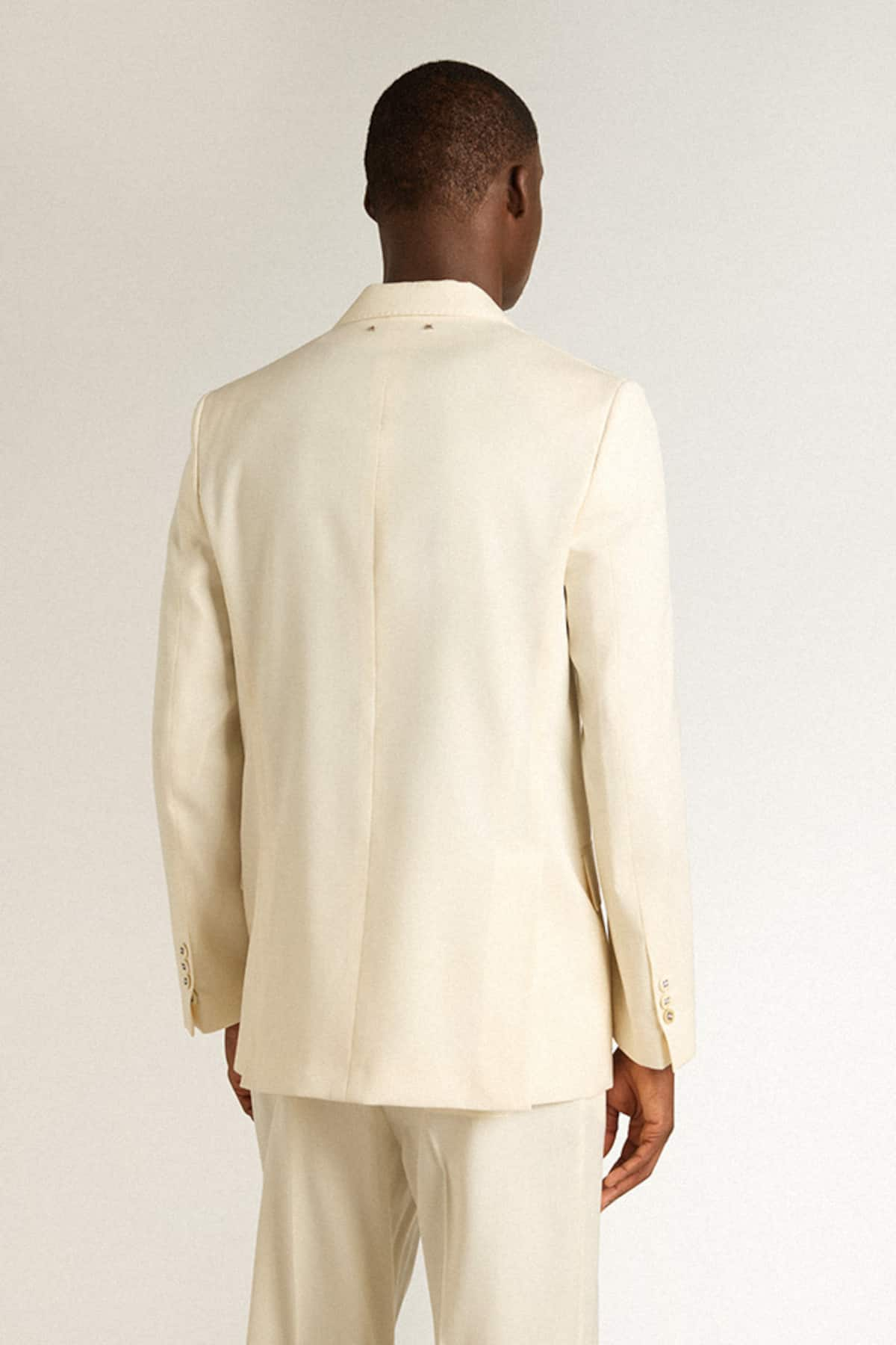 Golden Goose - Men’s cream-colored double-breasted blazer in 