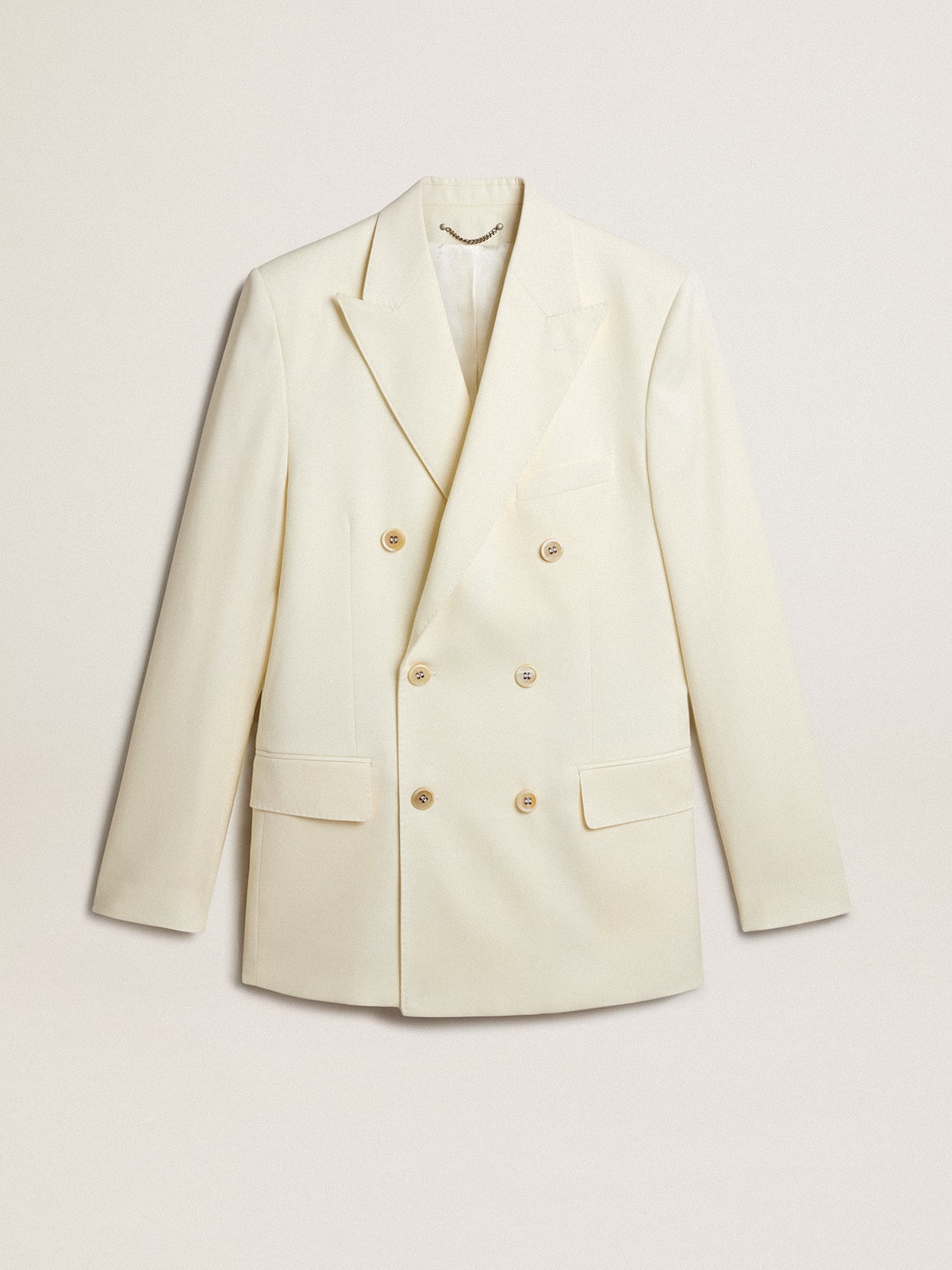 Golden Goose - Men’s cream-colored double-breasted blazer in 