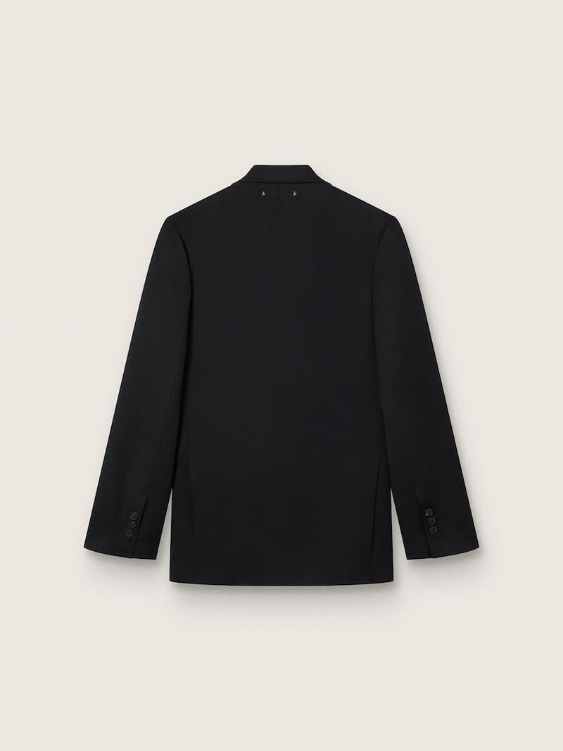 Golden Goose - Blazer negro de hombre de cierre cruzado con botones in 