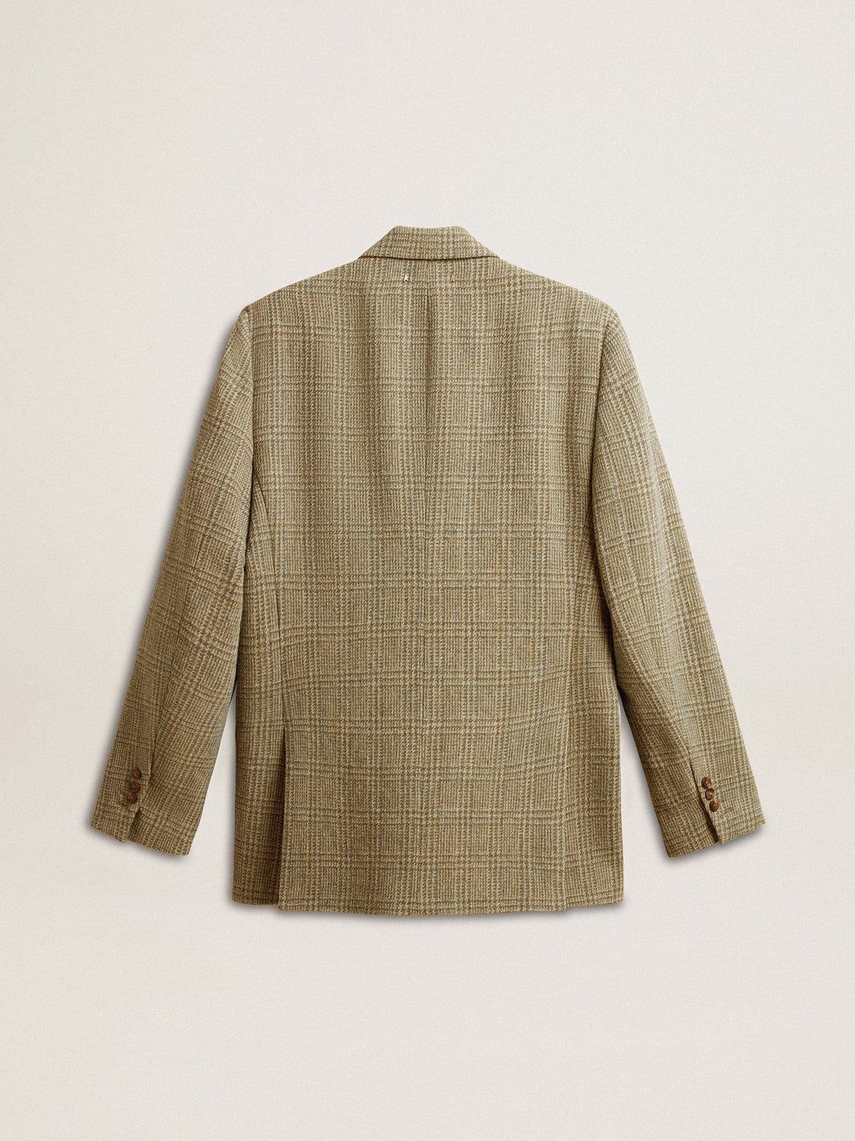 Men's double-breasted blazer in Shetland wool